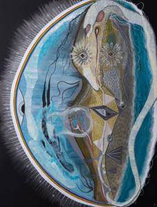 "Life Cycle of the Water Witch" 32" x 42" Gouache on Wood Panel 