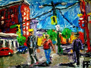 Vancouver BC Hastings and Main oil on canvas panel 8x10